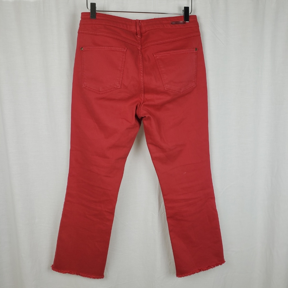 Pilcro Letterpress Script Red Raw Hem Crop Jeans - Picture 6 of 8